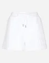 Dolce & Gabbana Jersey Shorts With Embossed Dg Logo In White