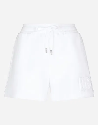 DOLCE & GABBANA JERSEY SHORTS WITH EMBOSSED DG LOGO
