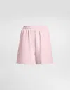 Dolce & Gabbana Jersey Shorts With Raised Dg Logo Embroidery In Pink