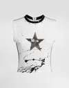 Dolce & Gabbana Jersey Sleeveless T-shirt With Print In White