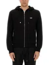Dolce & Gabbana Men's Drawstring Zip Hoodie In Black