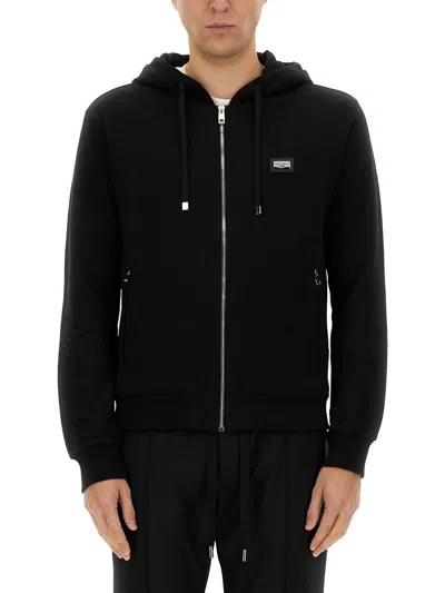 Dolce & Gabbana Jersey Sweatshirt In Black