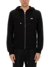 Dolce & Gabbana Men's Drawstring Zip Hoodie In Black