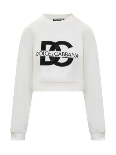 DOLCE & GABBANA DOLCE & GABBANA JERSEY SWEATSHIRT WITH DG EMBROIDERY