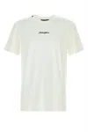 Dolce & Gabbana White Crewneck T-shirt With Signature Logo In Bianco