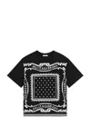 Dolce & Gabbana Black T-shirt For Boy With Bandana Print In Back