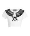 Dolce & Gabbana Jersey T-shirt With Bow And Macramé Lace In White