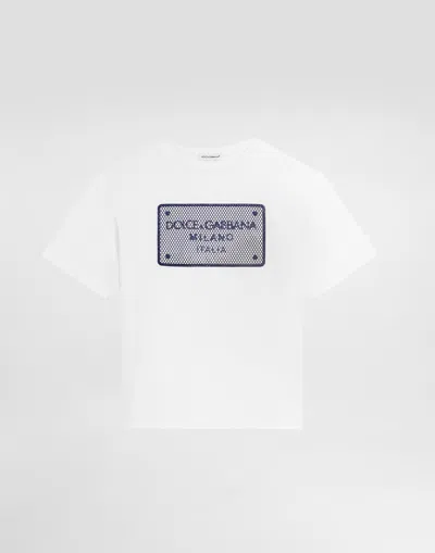 Dolce & Gabbana Jersey T-shirt With Branded Tag Patch In White