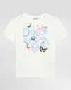 Dolce & Gabbana Jersey T-shirt With Butterflies And Dolce&gabbana Logo In White