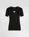 Dolce & Gabbana Jersey T-shirt With Dg Logo Embroidery In Black