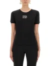 Dolce & Gabbana Jersey T Shirt With Dg Logo Embroidery In Black