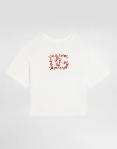 DOLCE & GABBANA JERSEY T-SHIRT WITH DG LOGO PRINT