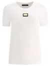 Dolce & Gabbana Jersey T-shirt With Dg Logo Plaque In White