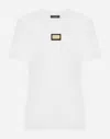 Dolce & Gabbana Jersey T-shirt With Dg Logo Tag In White
