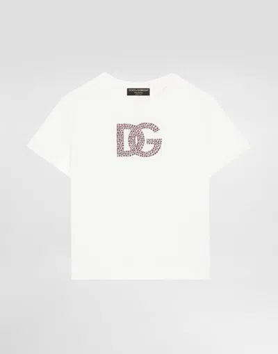 Dolce & Gabbana Jersey T-shirt With Dg Logo In White