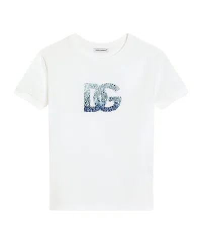 Dolce & Gabbana Jersey T-shirt With Dg Logo In White