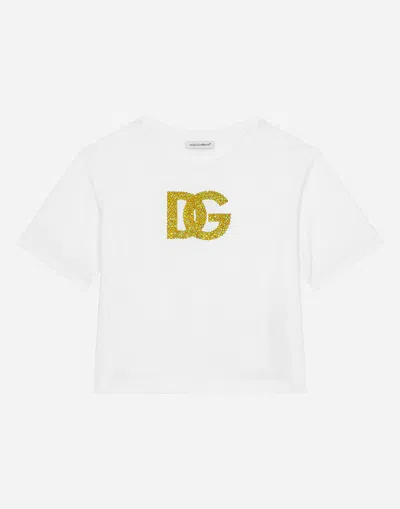 Dolce & Gabbana Jersey T-shirt With Dg Logo In White
