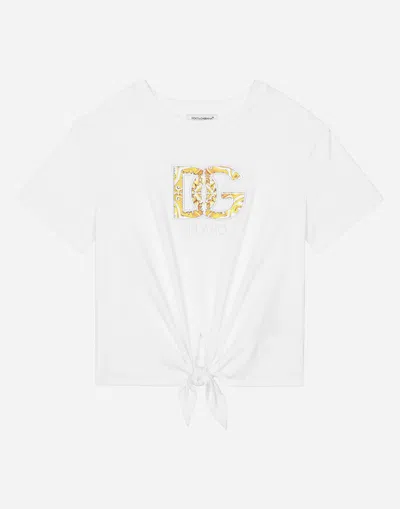Dolce & Gabbana Jersey T-shirt With Dg Logo In White