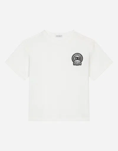 Dolce & Gabbana Jersey T-shirt With Dg Logo In White