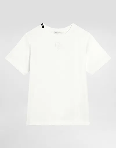 Dolce & Gabbana Jersey T-shirt With Dg Logo In White