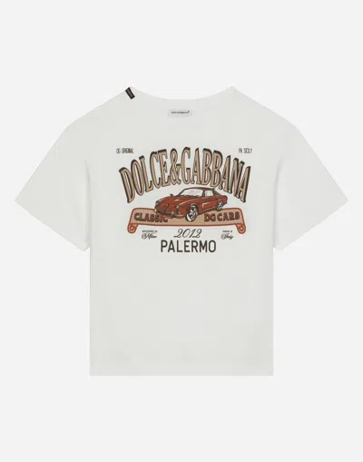 Dolce & Gabbana Kids' T-shirt Manica Corta In White