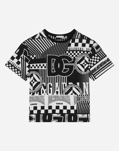 Dolce & Gabbana Kids' Jersey T-shirt With Dna Print