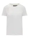Dolce & Gabbana White Logo Print Cotton Crew Neck T-shirt In White