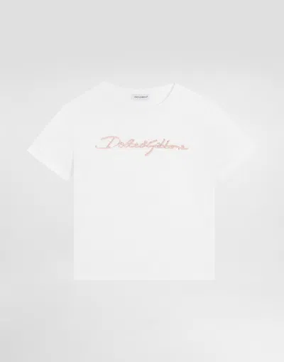 Dolce & Gabbana Jersey T-shirt With Dolce&gabbana Logo In White