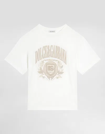 Dolce & Gabbana Jersey T-shirt With Dolce&gabbana Logo In White