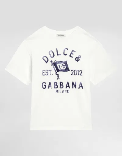 Dolce & Gabbana Jersey T-shirt With Dolce&gabbana Logo In White