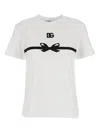 Dolce & Gabbana Embroidered Bow Detail Jersey T-shirt In White