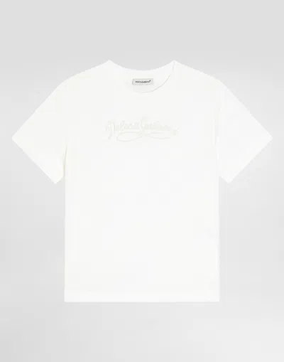 Dolce & Gabbana Jersey T-shirt With Embroidery In White