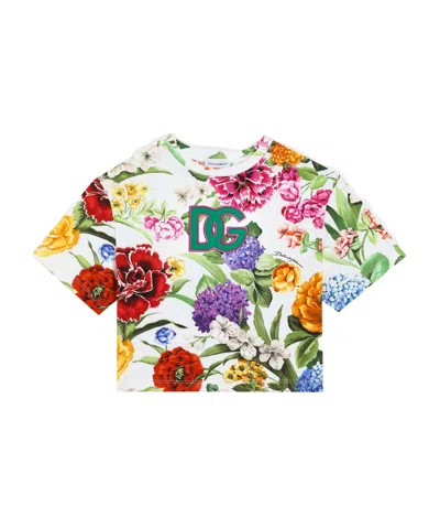 Dolce & Gabbana Jersey T-shirt With Floral Print In White