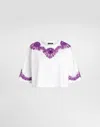 Dolce & Gabbana Jersey T-shirt With Lace And Dg Patch In White