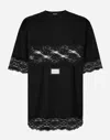 Dolce & Gabbana Jersey T-shirt With Lace Inserts And The Dolce&gabbana Tag In Black