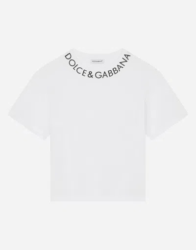 Dolce & Gabbana Jersey T-shirt With Logo Print In White