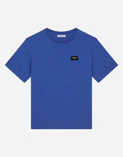 Dolce & Gabbana Kids' Jersey T-shirt With Logo Tag