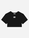 Dolce & Gabbana Jersey T-shirt With Logo Tag In Black