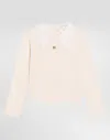 Dolce & Gabbana Lace-collar Long-sleeve T-shirt In Pink