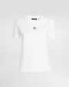 Dolce & Gabbana White Jersey Dg Logo Plate T-shirt In White