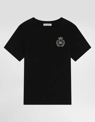 Dolce & Gabbana Jersey T-shirt With Patch In Black