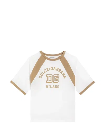 Dolce & Gabbana Jersey T-shirt With Print And Embroidery In White