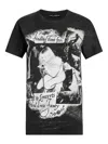 Dolce & Gabbana Graphic Print Cotton T-shirt With Ribbed Neck In Gray