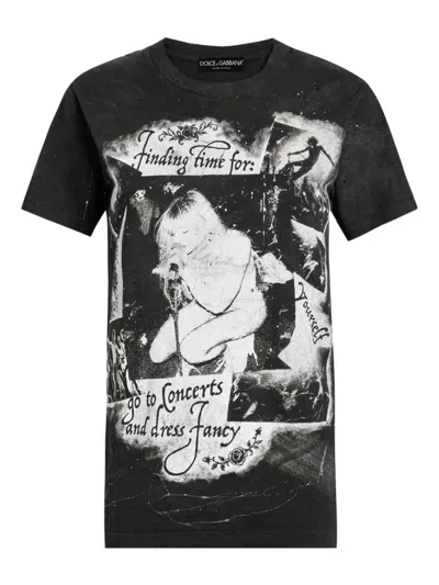 DOLCE & GABBANA DOLCE & GABBANA JERSEY T-SHIRT WITH PRINT CLOTHING