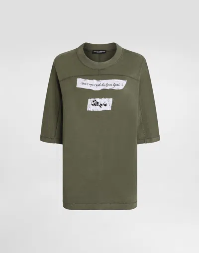 DOLCE & GABBANA JERSEY T-SHIRT WITH PRINT