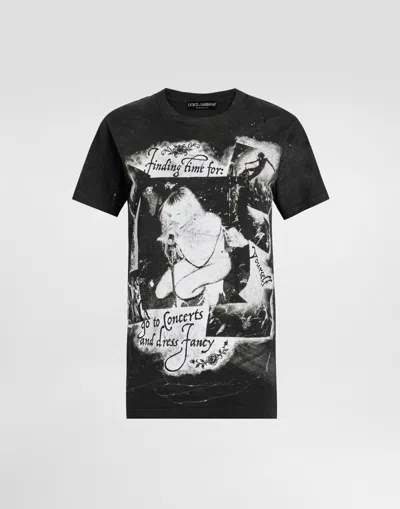 DOLCE & GABBANA JERSEY T-SHIRT WITH PRINT