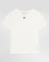 Dolce & Gabbana Jersey T-shirt With Rhinestones Dg Logo In Gray