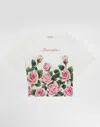 Dolce & Gabbana Jersey T-shirt With Rose Print In Print
