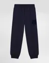 Dolce & Gabbana Jersey Trousers With Dolce&gabbana Patch In Blue