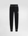 Dolce & Gabbana Jersey Trousers With Print And Embroidery In Black